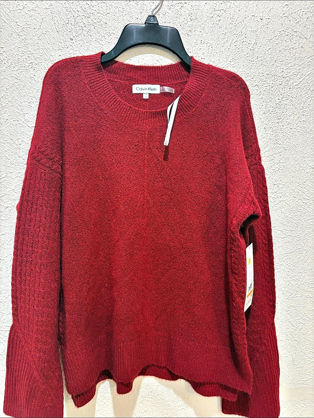 Calvin Klein Crew Neck Sweater in Red Size Small NWT